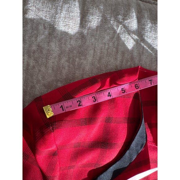 Vintage Red Plaid Blazer With Black Trim Made in USA Size 18 Christmas Holiday - Picture 12 of 12